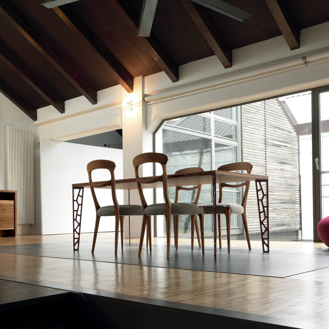 Natural Walnut Wood Chair CAPOTAVOLA by Dale Italia