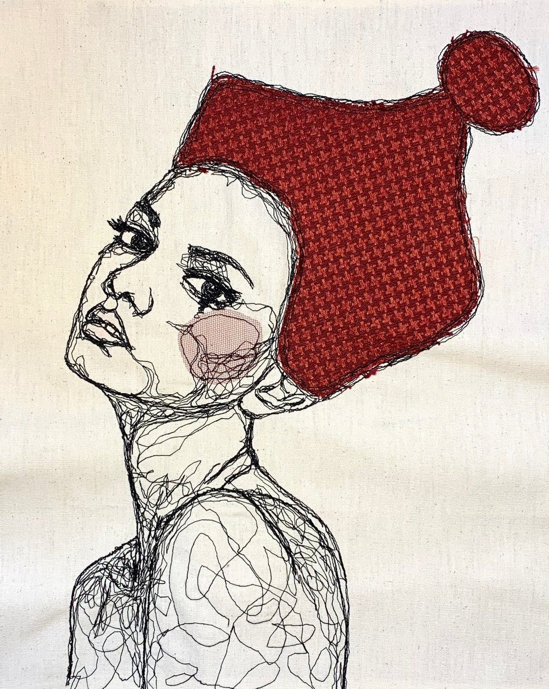 Embroidered Portrait ADA by Loredana Giulioli