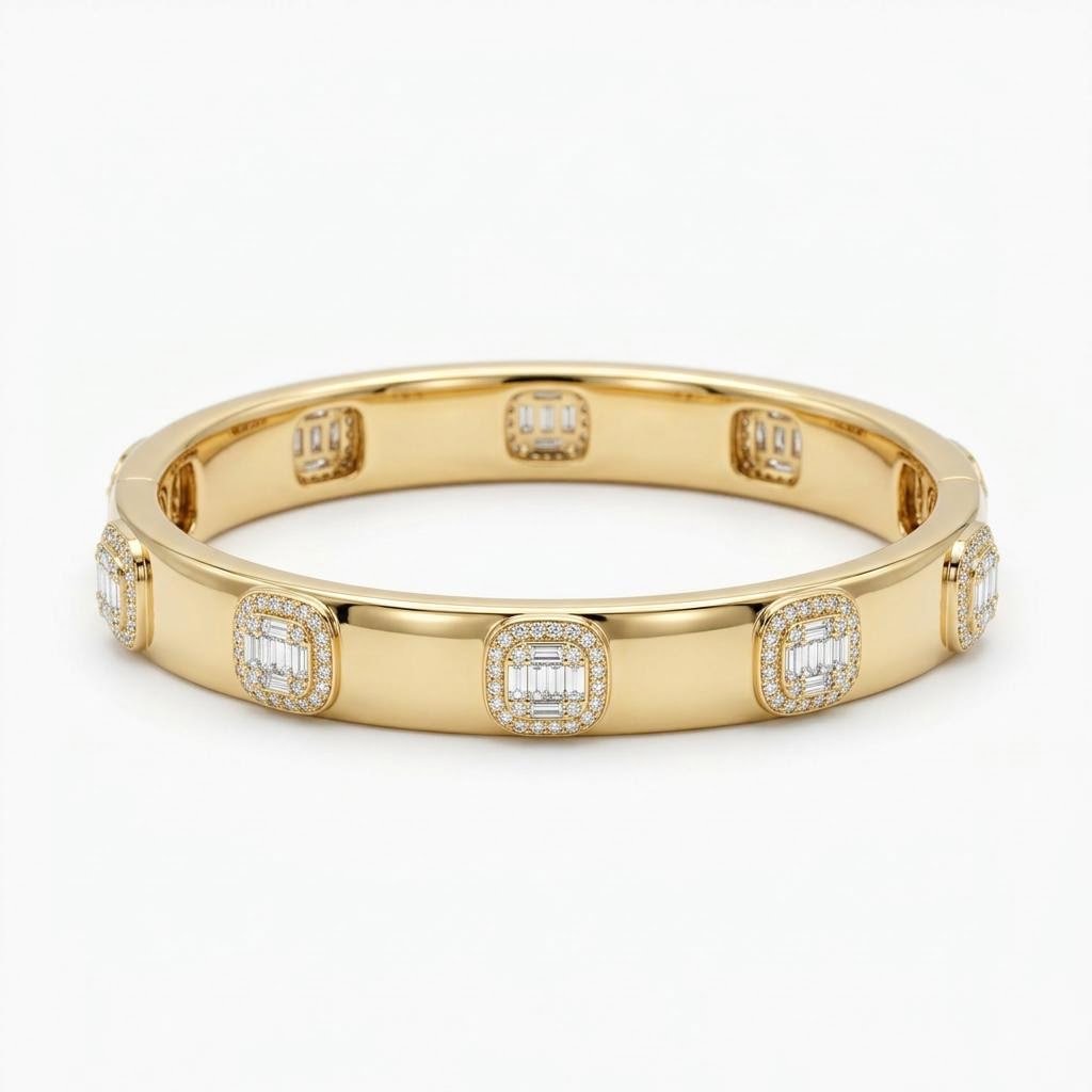 Baguette Station Cushion Bangle