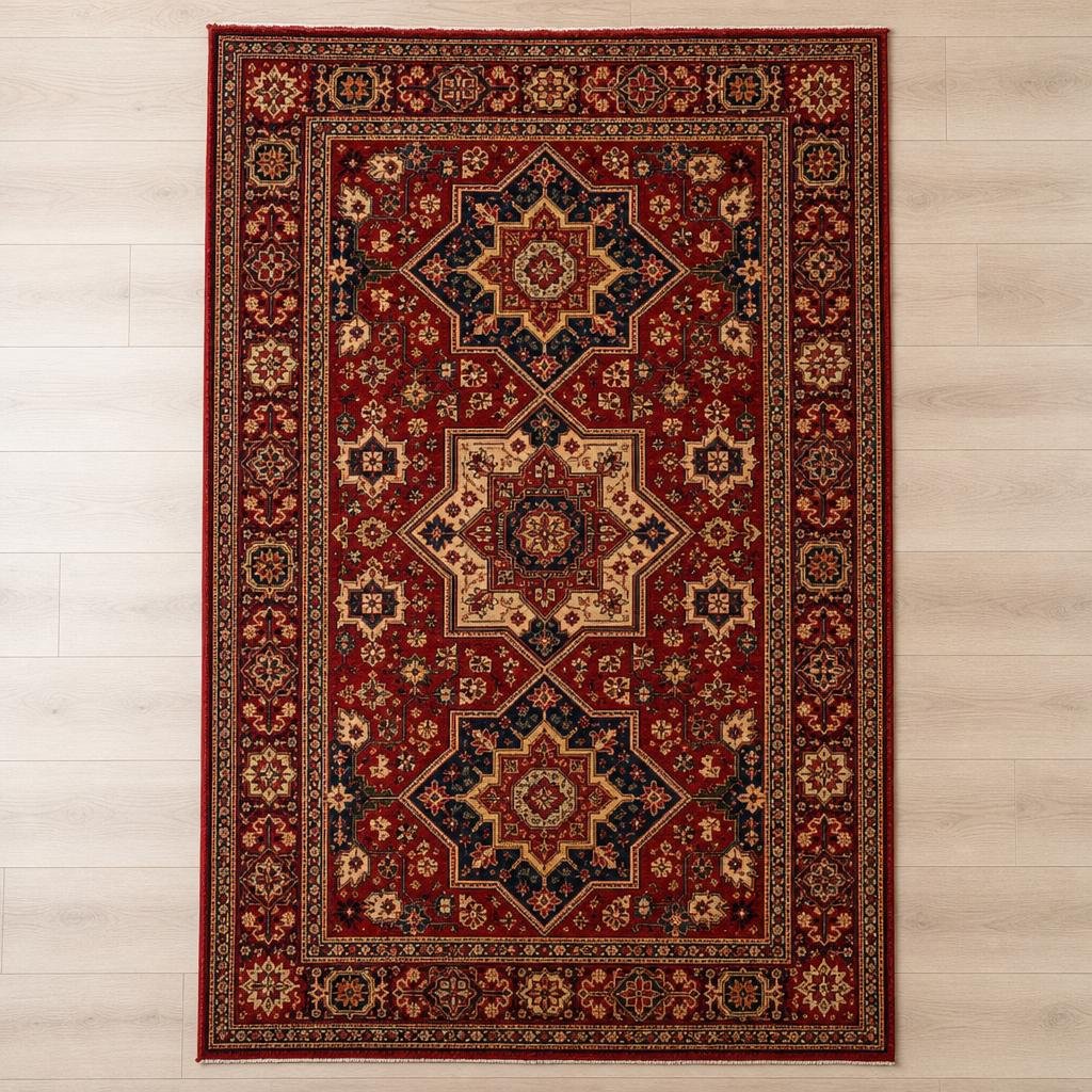 Dark Red Mamluk Rug 4' 1 x 6' 4