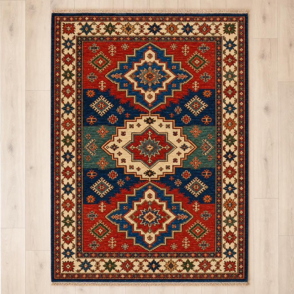 Multi Colored Kazak Rug 5' 8 x 8'