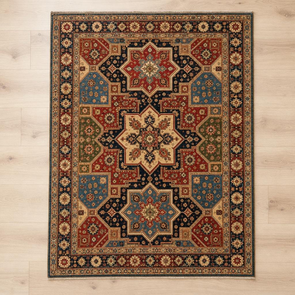 Multi Colored Mamluk Rug 4' 1 x 5' 11