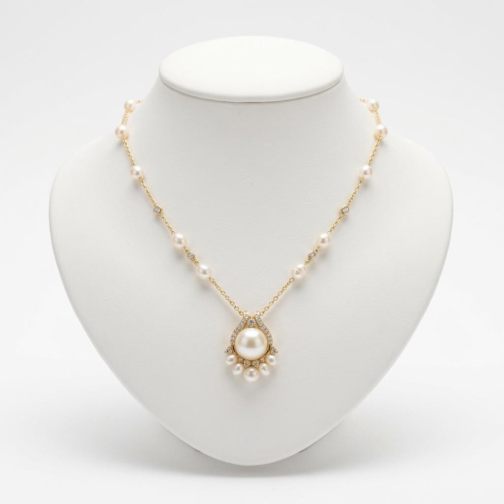 Diamond Pearl Necklace