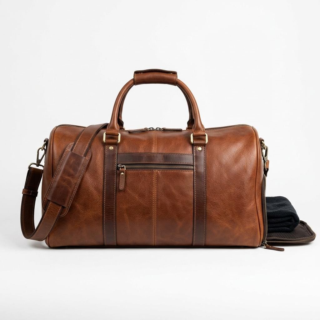 Gym Duffel Bag Leather